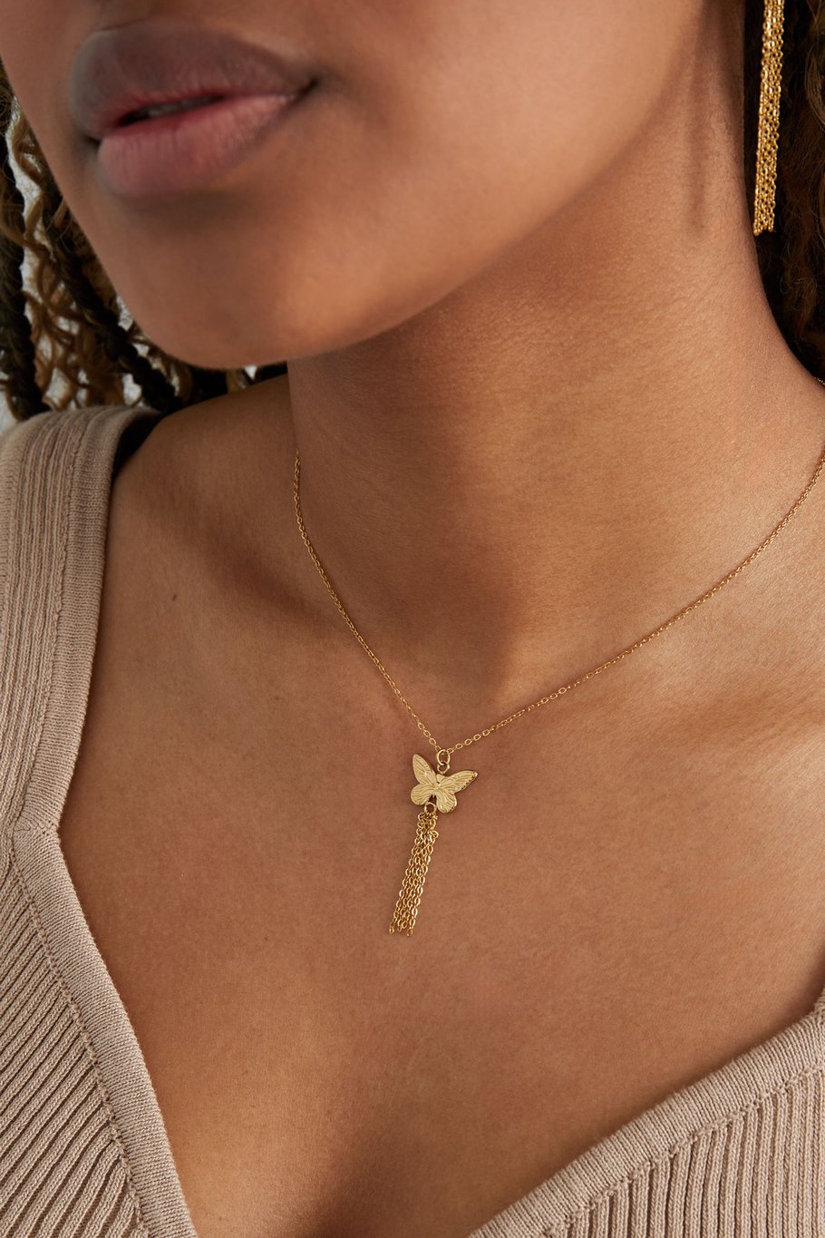 butterfly necklace with chains Picture3